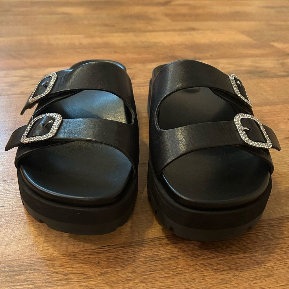 Vionic Women’s Size 9 Solid Black Rhinestone Buck… - image 3